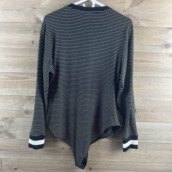 La Ligne X Target Womens‎ Bodysuit Long Sleeve Henley Neckline Striped Size 1X - Picture 5 of 7